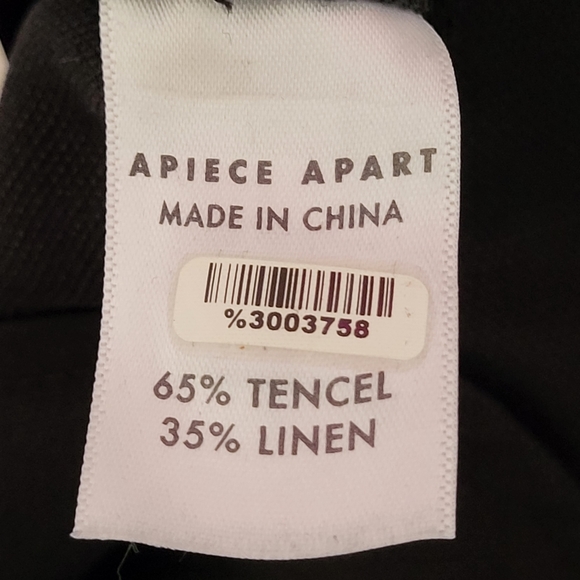 A Piece Apart Size 4 Solid Black Jumpsuit Wide Baggy Linen Blend Lagenlook - Picture 5 of 13